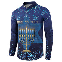 Hanukkah Jewish Festival Button Sweatshirt Meronah With Star Of David - Wonder Print Shop