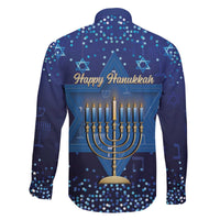 Hanukkah Jewish Festival Family Matching Off The Shoulder Long Sleeve Dress and Hawaiian Shirt Meronah With Star Of David - Wonder Print Shop