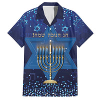 Hanukkah Jewish Festival Family Matching Short Sleeve Bodycon Dress and Hawaiian Shirt Meronah With Star Of David - Wonder Print Shop