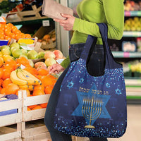 Hanukkah Jewish Festival Grocery Bag Meronah With Star Of David