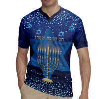 Hanukkah Jewish Festival Rugby Jersey Meronah With Star Of David - Wonder Print Shop
