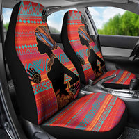 Happy International Women's Day Car Seat Cover African Women With Ethnic Pattern
