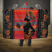 Happy International Women's Day Hooded Blanket African Women With Ethnic Pattern