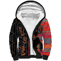 Happy International Women's Day Sherpa Hoodie African Women With Ethnic Pattern - Wonder Print Shop