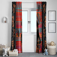 Happy International Women's Day Window Curtain African Women With Ethnic Pattern - Wonder Print Shop
