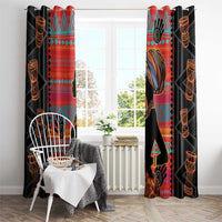 Happy International Women's Day Window Curtain African Women With Ethnic Pattern - Wonder Print Shop