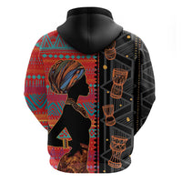 Happy International Women's Day Zip Hoodie African Women With Ethnic Pattern - Wonder Print Shop