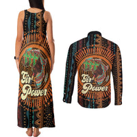 Black Girl Power Couples Matching Tank Maxi Dress and Long Sleeve Button Shirt Happy International Women's Day