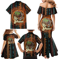 Black Girl Power Family Matching Mermaid Dress and Hawaiian Shirt Happy International Women's Day