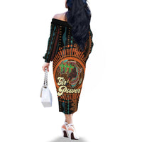 Black Girl Power Family Matching Off The Shoulder Long Sleeve Dress and Hawaiian Shirt Happy International Women's Day