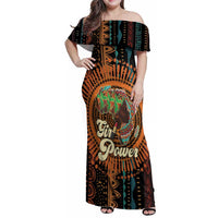 Black Girl Power Family Matching Off Shoulder Maxi Dress and Hawaiian Shirt Happy International Women's Day