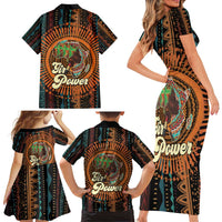 Black Girl Power Family Matching Short Sleeve Bodycon Dress and Hawaiian Shirt Happy International Women's Day