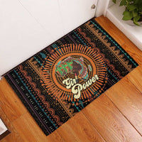 Black Girl Power Rubber Doormat Happy International Women's Day - Wonder Print Shop