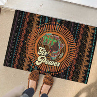 Black Girl Power Rubber Doormat Happy International Women's Day - Wonder Print Shop