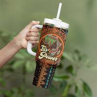 Black Girl Power Tumbler With Handle Happy International Women's Day - Wonder Print Shop