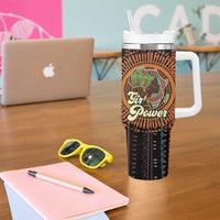Black Girl Power Tumbler With Handle Happy International Women's Day - Wonder Print Shop