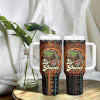 Black Girl Power Tumbler With Handle Happy International Women's Day - Wonder Print Shop