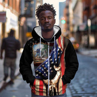22nd United States Colored Troops Zip Hoodie Flag of Freedom - Wonder Print Shop