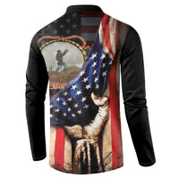 24th Regiment USCT Button Sweatshirt Flag of Freedom
