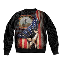24th Regiment USCT Sleeve Zip Bomber Jacket Flag of Freedom - Wonder Print Shop