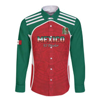 Custom Mexico Football 2026 Long Sleeve Button Shirt Viva El Tri