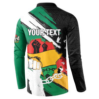 Personalised Nigeria Juneteenth Button Sweatshirt Africa Map - Happy Freedom Day