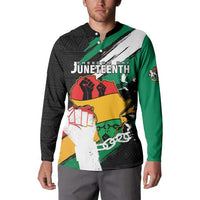 Personalised Nigeria Juneteenth Button Sweatshirt Africa Map - Happy Freedom Day