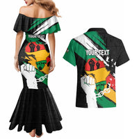 Personalised Nigeria Juneteenth Couples Matching Mermaid Dress and Hawaiian Shirt Africa Map - Happy Freedom Day