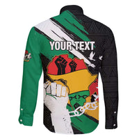 Personalised Nigeria Juneteenth Family Matching Long Sleeve Bodycon Dress and Hawaiian Shirt Africa Map - Happy Freedom Day