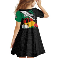 Personalised Nigeria Juneteenth Family Matching Off The Shoulder Long Sleeve Dress and Hawaiian Shirt Africa Map - Happy Freedom Day