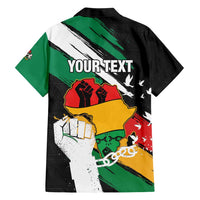 Personalised Nigeria Juneteenth Family Matching Short Sleeve Bodycon Dress and Hawaiian Shirt Africa Map - Happy Freedom Day