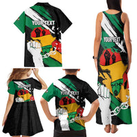 Personalised Nigeria Juneteenth Family Matching Tank Maxi Dress and Hawaiian Shirt Africa Map - Happy Freedom Day