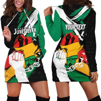 Personalised Nigeria Juneteenth Hoodie Dress Africa Map - Happy Freedom Day