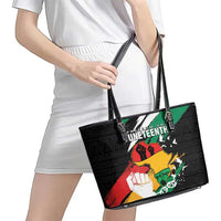 Nigeria Juneteenth Leather Tote Bag Africa Map - Happy Freedom Day