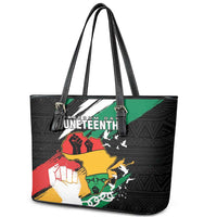 Nigeria Juneteenth Leather Tote Bag Africa Map - Happy Freedom Day