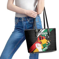 Nigeria Juneteenth Leather Tote Bag Africa Map - Happy Freedom Day