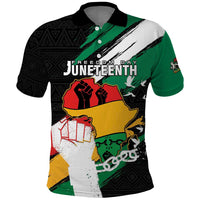 Personalised Nigeria Juneteenth Polo Shirt Africa Map - Happy Freedom Day