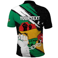Personalised Nigeria Juneteenth Polo Shirt Africa Map - Happy Freedom Day