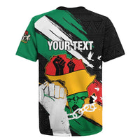 Personalised Nigeria Juneteenth Rugby Jersey Africa Map - Happy Freedom Day