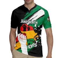 Personalised Nigeria Juneteenth Rugby Jersey Africa Map - Happy Freedom Day