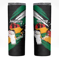 Personalised Nigeria Juneteenth Skinny Tumbler Africa Map - Happy Freedom Day