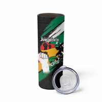Personalised Nigeria Juneteenth Skinny Tumbler Africa Map - Happy Freedom Day