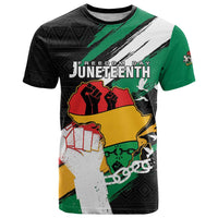 Personalised Nigeria Juneteenth T Shirt Africa Map - Happy Freedom Day