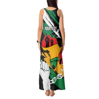 Personalised Nigeria Juneteenth Tank Maxi Dress Africa Map - Happy Freedom Day
