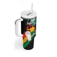 Personalised Nigeria Juneteenth Tumbler With Handle Africa Map - Happy Freedom Day