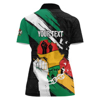 Personalised Nigeria Juneteenth Women Polo Shirt Africa Map - Happy Freedom Day