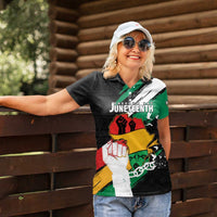 Personalised Nigeria Juneteenth Women Polo Shirt Africa Map - Happy Freedom Day