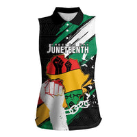 Personalised Nigeria Juneteenth Women Sleeveless Polo Shirt Africa Map - Happy Freedom Day