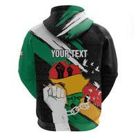 Personalised Nigeria Juneteenth Zip Hoodie Africa Map - Happy Freedom Day