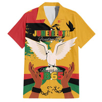 Juneteenth African American Family Matching Off The Shoulder Long Sleeve Dress and Hawaiian Shirt Free-ish Since 1865